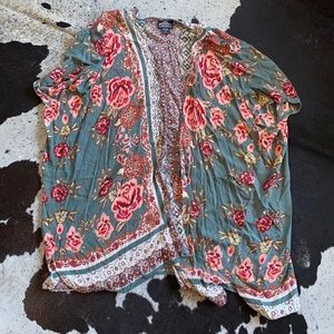 Angie Olive Floral Kimono